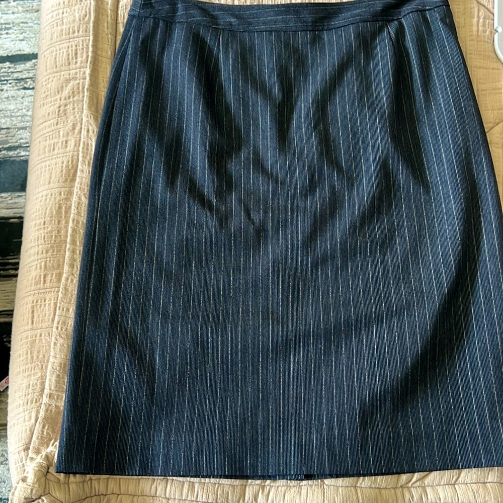 Navy Blue/ White Pin Stripe Skirt